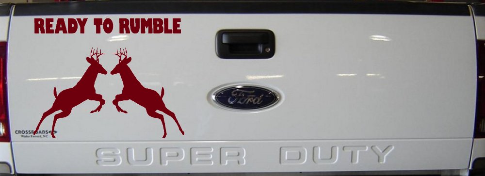 Fighting Bucks Hunting Decal - Car Truck Window Vinyl Sticker (Burgundy)