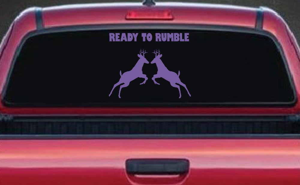 Bucks Fighting Hunting Car or Truck Window Decal Sticker (Purple)