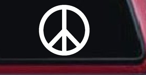 Peace Sign Symbol Car or Truck Window Decal Sticker (White)