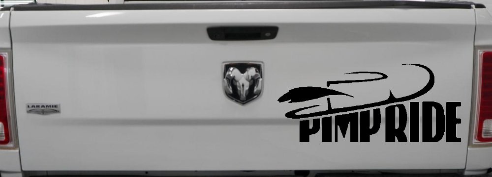 Pimp Ride with Hat Car or Truck Window Decal Sticker