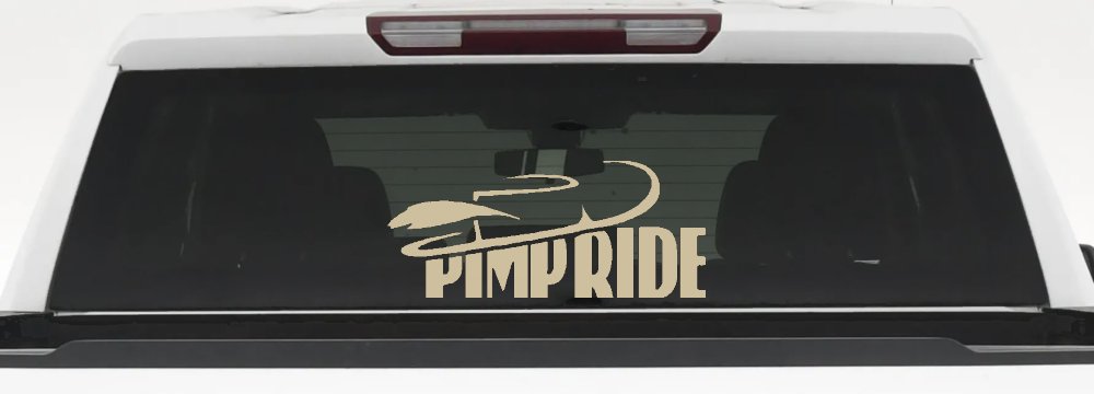 Pimp Ride with Hat Car or Truck Window Decal Sticker
