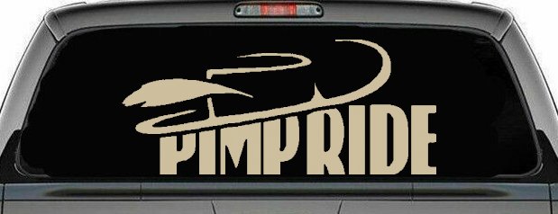 Pimp Ride Hat Car Truck Window Decal Vinyl Sticker Auto Decor (Desert Sand)