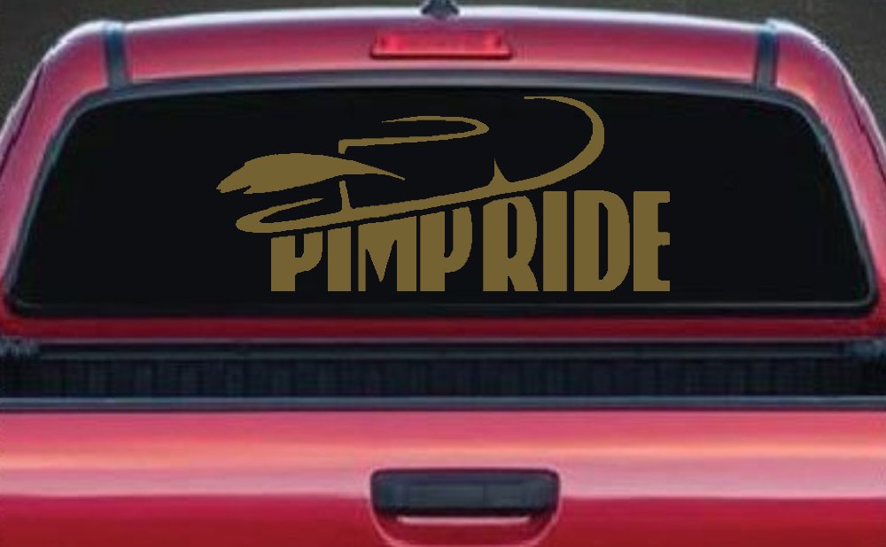 Pimp Ride with Hat Car or Truck Window Decal Sticker