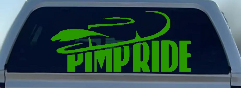 Pimp Ride with Hat Car or Truck Window Decal Sticker