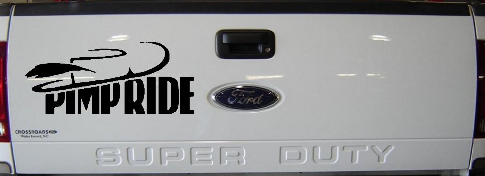 Pimp Ride with Hat Car or Truck Window Decal Sticker