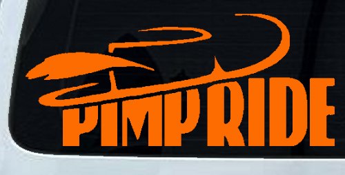 Pimp Ride with Hat Car or Truck Window Decal Sticker