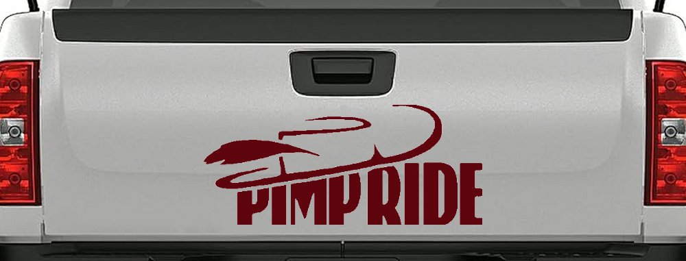 Pimp Ride with Hat Car or Truck Window Decal Sticker