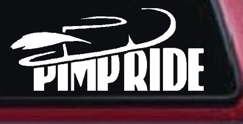 Pimp Ride with Hat Car or Truck Window Decal Sticker