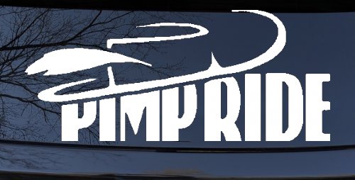 Pimp Ride with Hat Car or Truck Window Decal Sticker