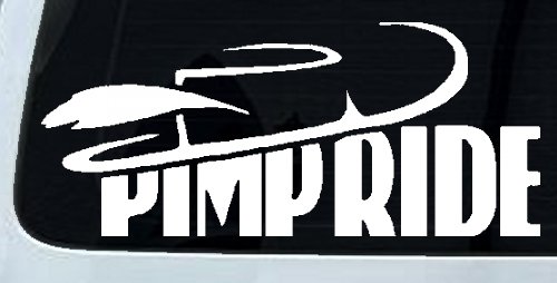 Pimp Ride with Hat Car or Truck Window Decal Sticker