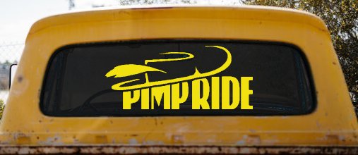 Pimp Ride with Hat Car or Truck Window Decal Sticker