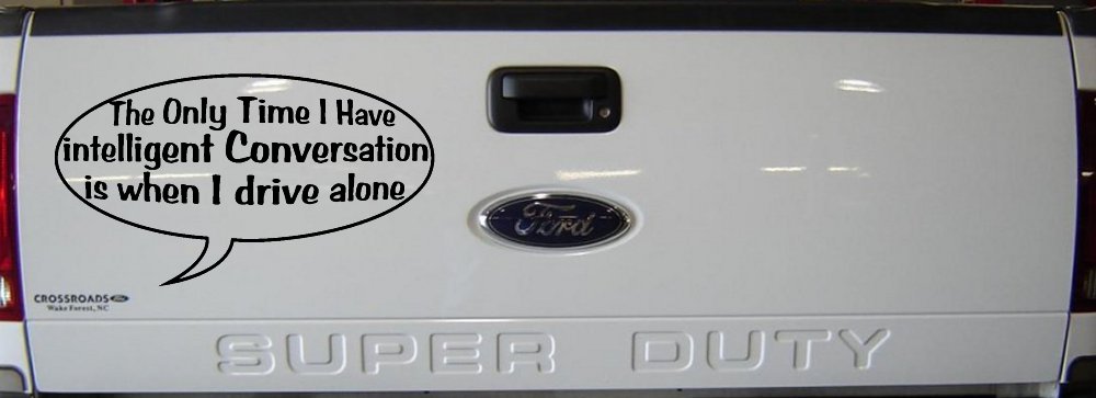 Funny Car Decal Intelligent Conversation Vinyl Sticker for Trucks (Black)