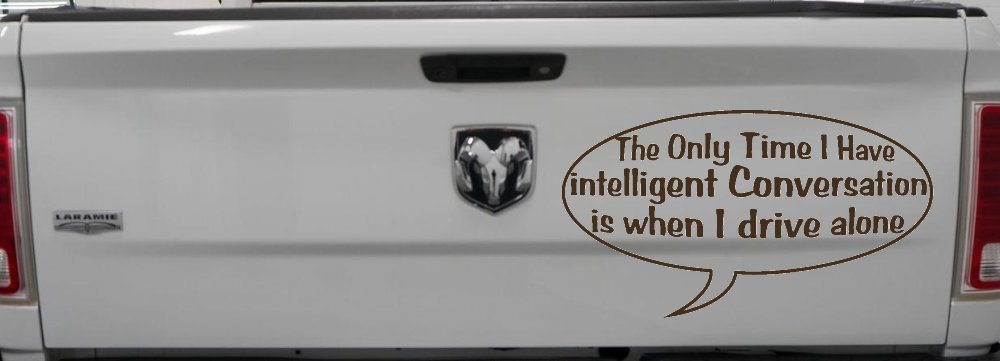 Intelligent Conversation Funny Driving Car or Truck Window Decal Sticker (Brown)