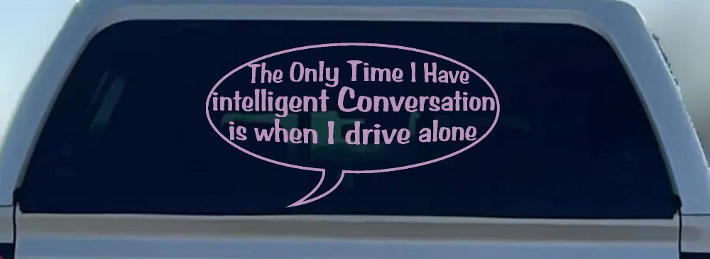 Intelligent Conversation Funny Driving Car or Truck Window Decal Sticker (Lilac)