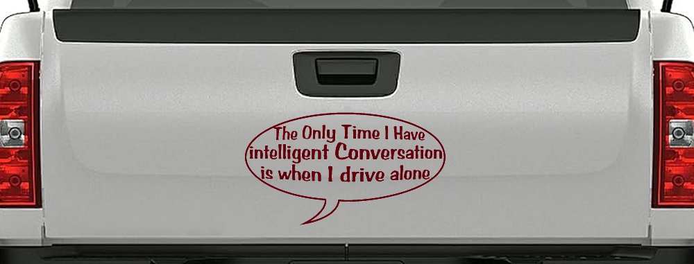 Intelligent Conversation Funny Driving Car or Truck Window Decal Sticker (Purple Red)