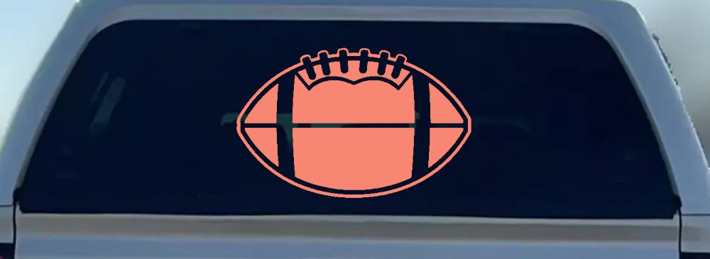 Football Sports Car or Truck Window Decal Sticker (Coral)