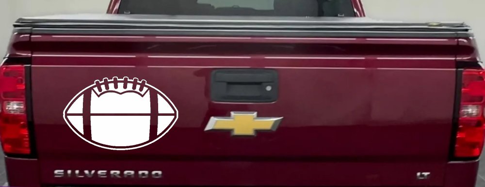 Football Sports Car or Truck Window Decal Sticker (White)