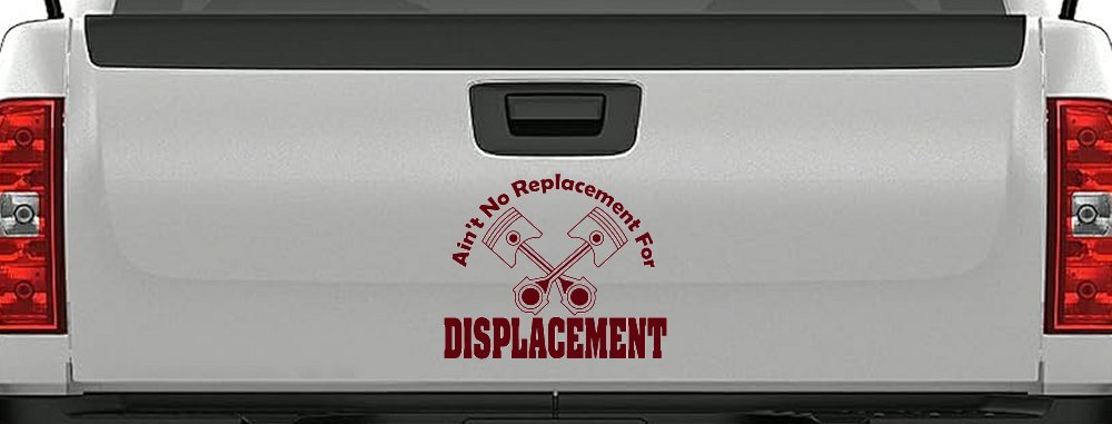 Ain't No Replacement For Displacement Moto Sports Car or Truck Window Decal Sticker (Purple Red)