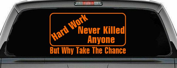 Hard Work Funny Car or Truck Window Decal Sticker