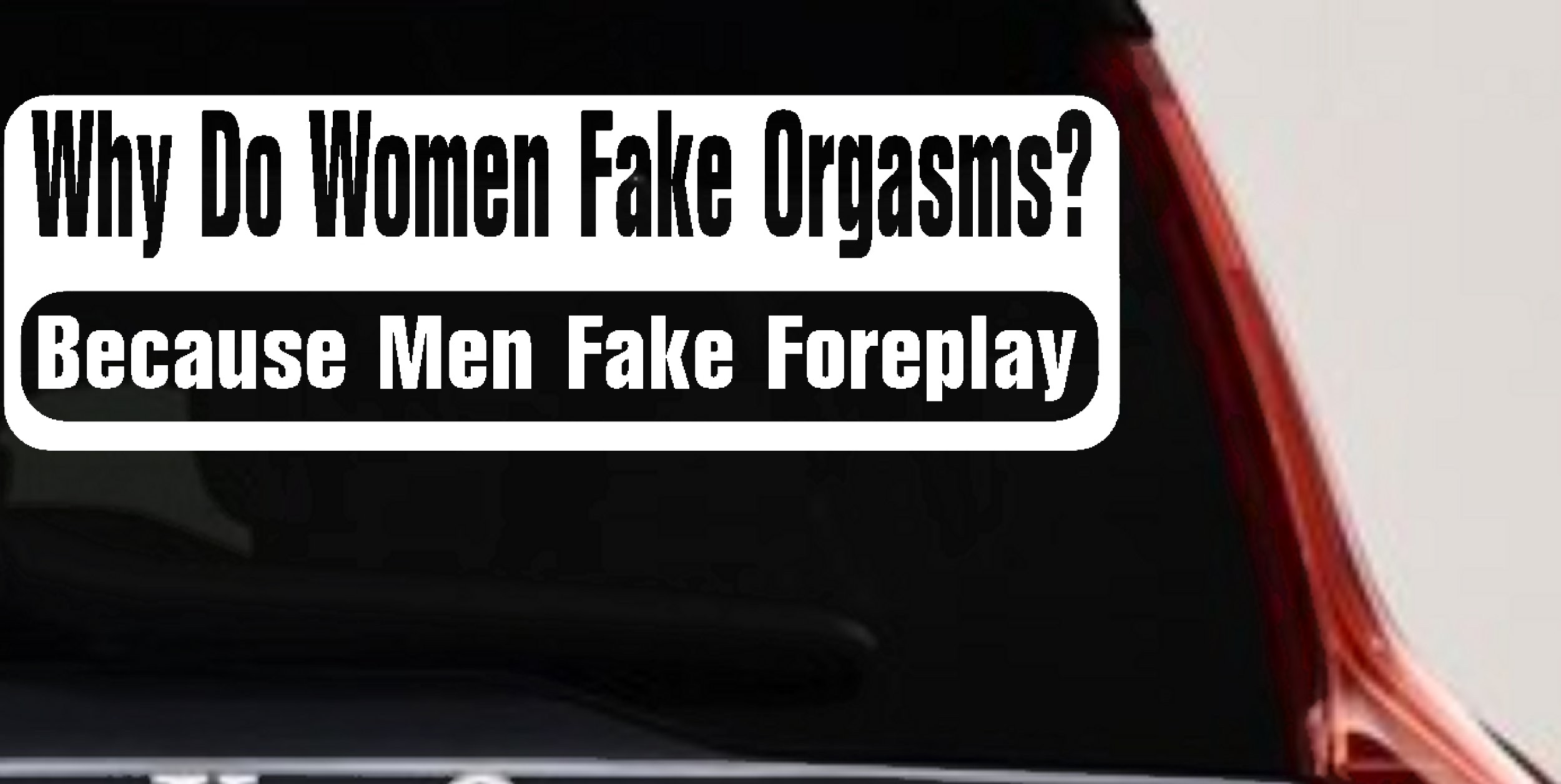 Funny Orgasm Decal for Cars and Trucks Window Vinyl Sticker Humor (White)