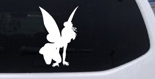 Tinkerbell Tinker Bell Fairy Tale Cartoon Car or Truck Window Decal Sticker (White)