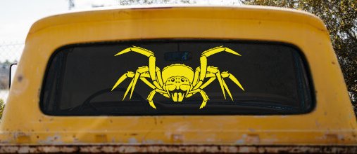 Spider Animals Car or Truck Window Decal Sticker (Yellow)
