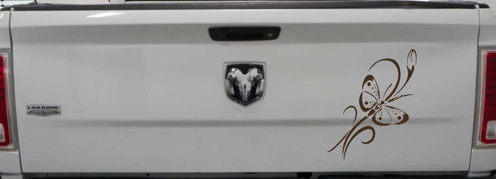 Butterfly with Flower and Swirl Vines Butterflies Car or Truck Window Decal Sticker