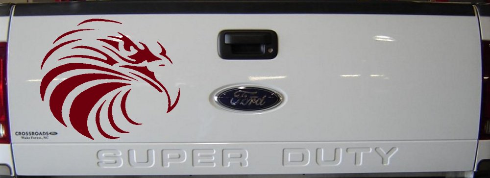 Tribal Eagle Patriotic Car or Truck Window Decal Sticker (Burgundy)
