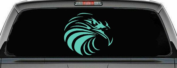Tribal Eagle Patriotic Car or Truck Window Decal Sticker (Mint)