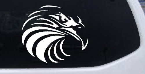 Tribal Eagle Patriotic Car or Truck Window Decal Sticker (White)