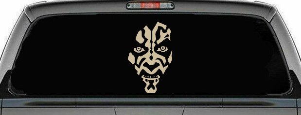 Darth Maul Face Car or Truck Window Decal Sticker (Desert Sand)