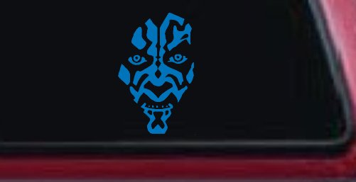 Darth Maul Face Car or Truck Window Decal Sticker (Sky Blue)