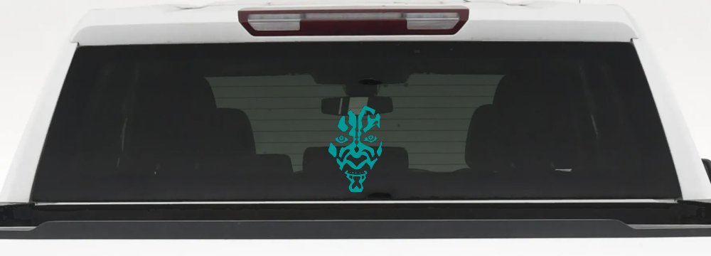 Darth Maul Face Car or Truck Window Decal Sticker (Turquoise)