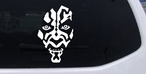 Darth Maul Face Car or Truck Window Decal Sticker (White)