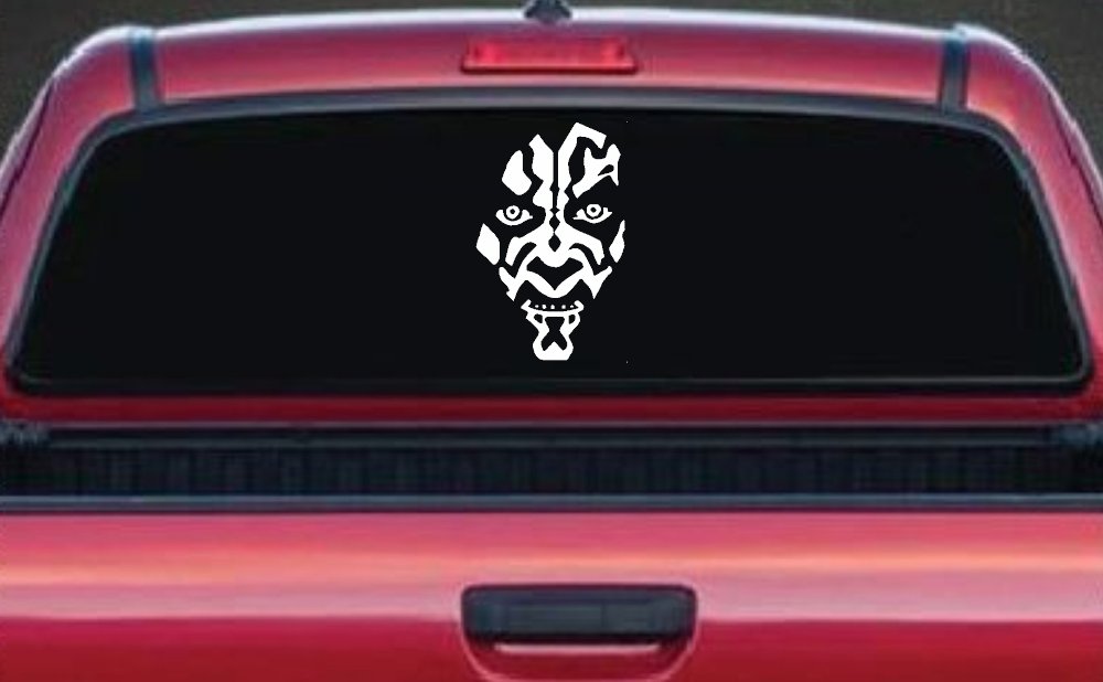 Darth Maul Face Car or Truck Window Decal Sticker (White)