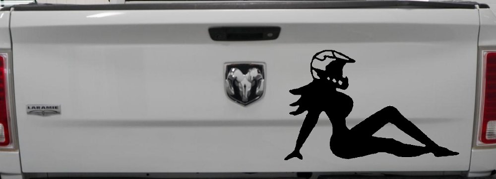 Moto X Mudflap Girl  Car or Truck Window Decal Sticker (Black)
