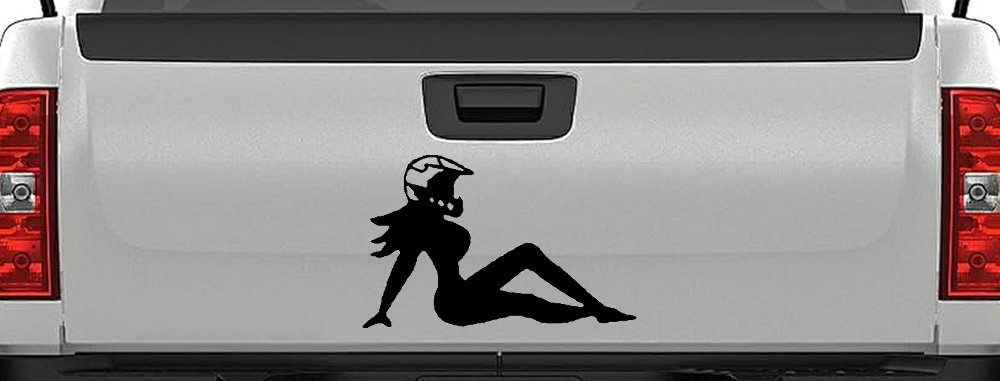 Moto X Mudflap Girl  Car or Truck Window Decal Sticker (Black)