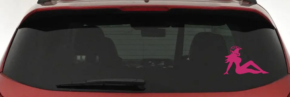 Moto X Mudflap Girl  Car or Truck Window Decal Sticker (Hot Pink)