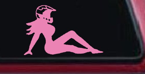 Moto X Mudflap Girl  Car or Truck Window Decal Sticker (Pink)