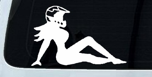 Moto X Mudflap Girl  Car or Truck Window Decal Sticker (White)
