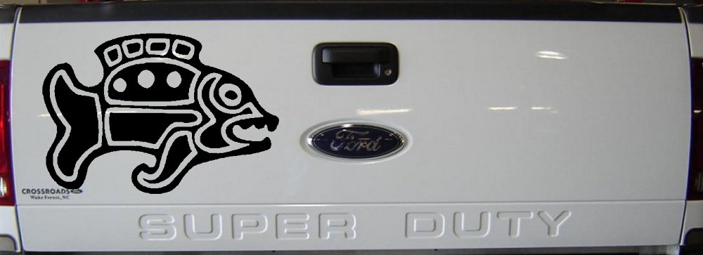 Tribal Fish Animals Car or Truck Window Decal Sticker (Black)