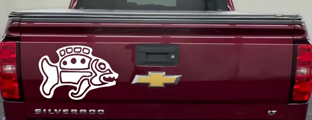 Tribal Fish Decal for Cars Trucks Windows Vinyl Sticker Art (White)