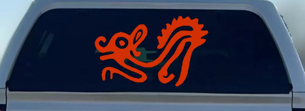 Native American Indian Tribal Animal Car or Truck Window Vinyl Decal Sticker (Orange Red)