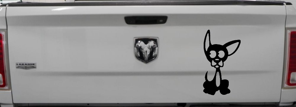 Chihuahua Dog Animals Car or Truck Window Decal Sticker (Black)