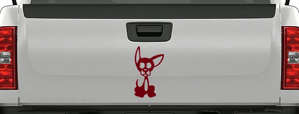 Chihuahua Dog Animals Car or Truck Window Vinyl Decal Sticker (Burgundy)