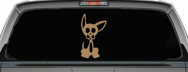 Chihuahua Dog Animals Car or Truck Window Decal Sticker (Light Brown)