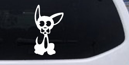 Chihuahua Dog Animals Car or Truck Window Decal Sticker (White)