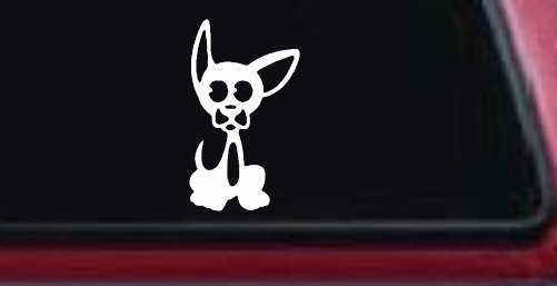Chihuahua Dog Animals Car or Truck Window Decal Sticker (White)