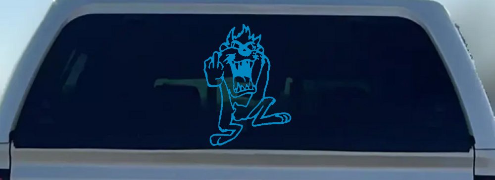 Taz Bird Cartoons Car or Truck Window Decal Sticker (Blue)