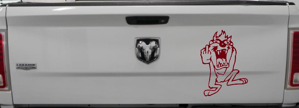 Taz Bird Cartoons Car or Truck Window Decal Sticker (Burgundy)